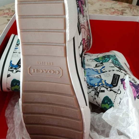 #12 PRICE REDUCED COACH Ursula Jewel Butterfly Rain boots NIB=NWT - Picture 8 of 12
